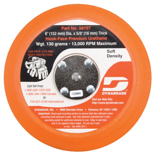 6" (152 mm) Dia. Non-Vacuum Disc Pad, Hook-Face, Short Nap
