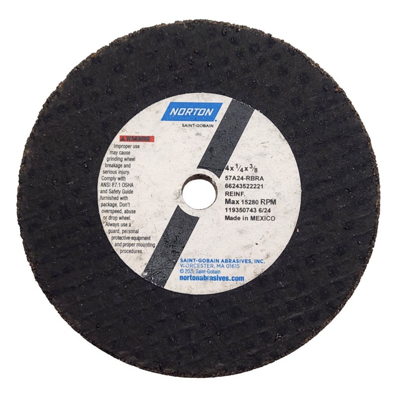 4" (102 mm) Dia. x 1/4" Thick x 3/8" CH Type 01 Straight Wheel