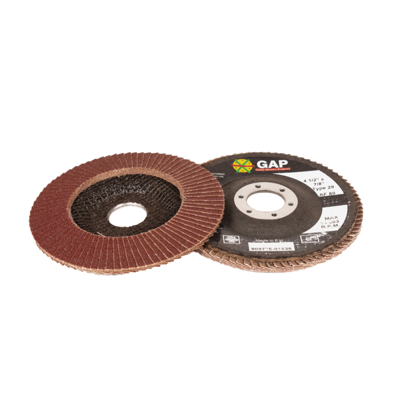 4-1/2" (114 mm) Dia. x 7/8" (22 mm) CH Type 29 P80 Grit A/O DynaCut Flap Disc