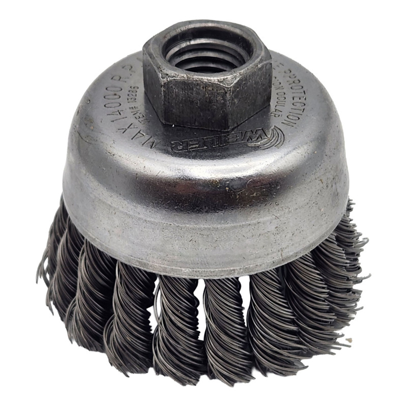 Knot Wire Cup Brush 2-3/4" (70 mm) Dia. x .014 x 5/8"-11 UNC AH Steel
