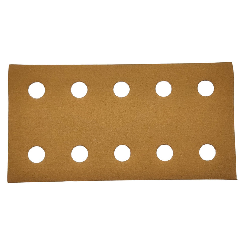 3-2/3" (93 mm) W x 7" (178 mm) L 240 Grit Hookit Gold With 10 Vacuum Holes DynaCut Sheet