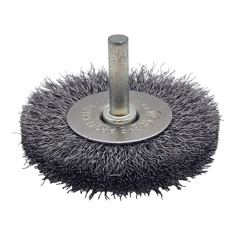 Crimped Wire Radial Wheel Brush 2-1/2" (64 mm) Dia. x .008 x 9/16" Steel