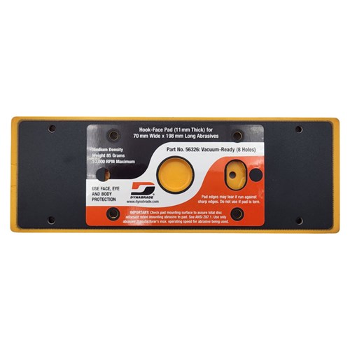 2-2/3" (68 mm) x 7-3/4" (196 mm) Vacuum Dynabug II Disc Pad, Hook-Face, Short Nap