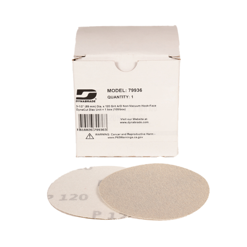 3-1/2" (89 mm) Dia. x 120 Grit A/O Non-Vacuum Hook-Face DynaCut Disc