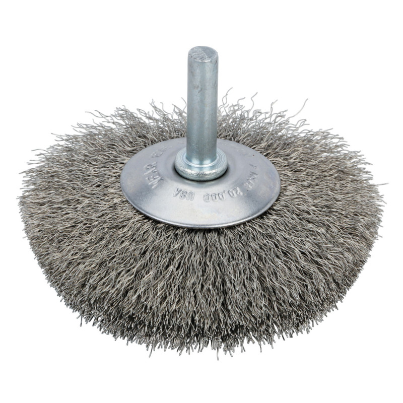 Crimped Wire Radial Wheel Brush 2" (51 mm) Dia. x .0118 x 7/16" Steel