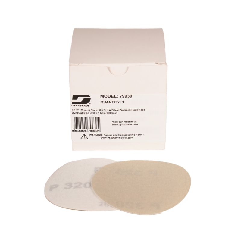 3-1/2" (89 mm) Dia. x 320 Grit A/O Non-Vacuum Hook-Face DynaCut Disc